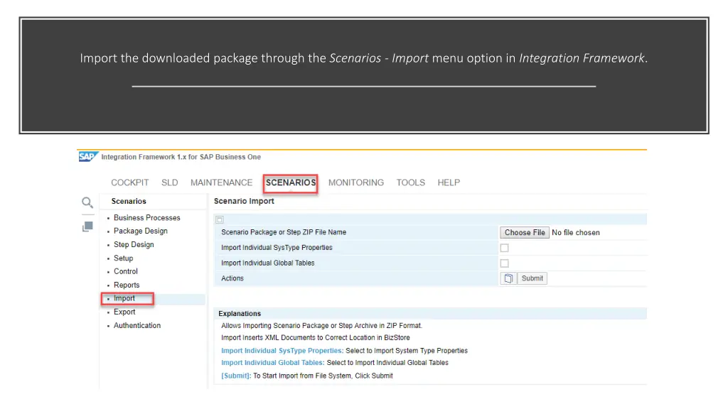 import the downloaded package through