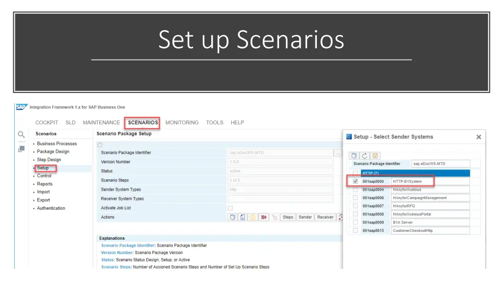 set up scenarios