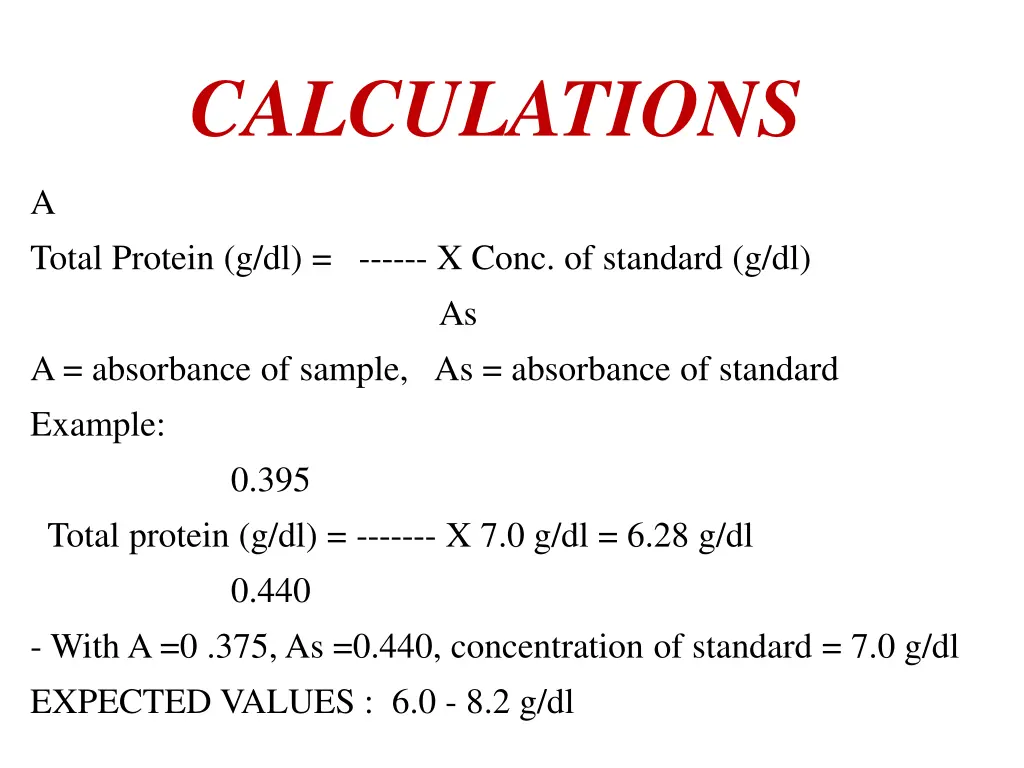 calculations