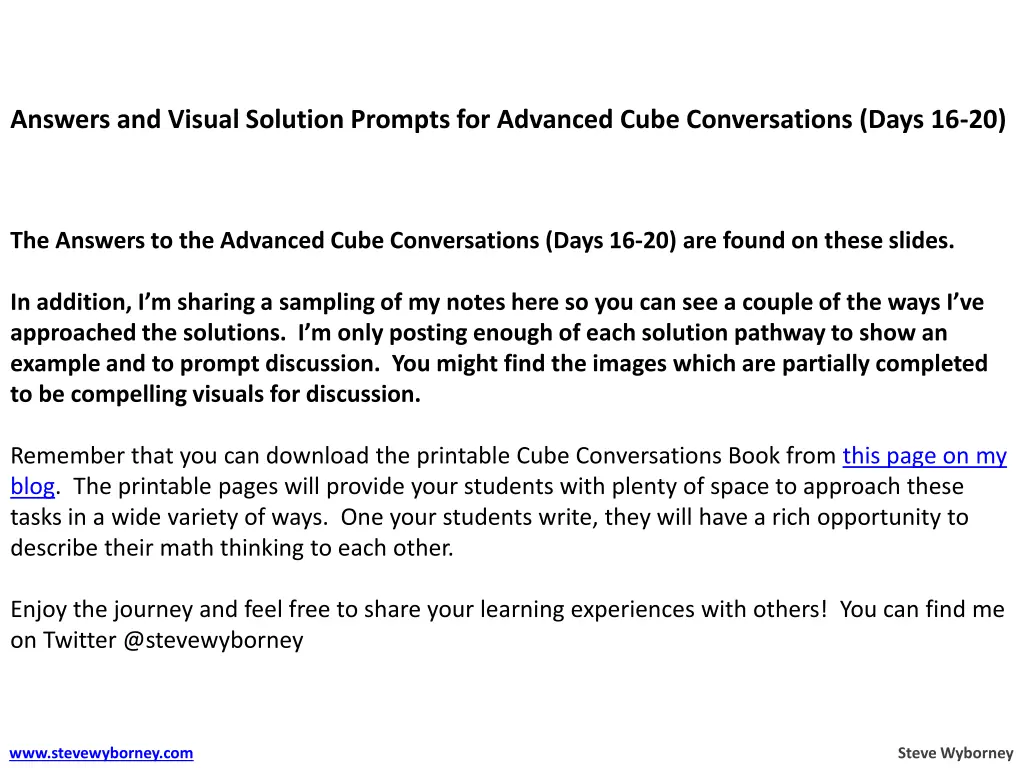 answers and visual solution prompts for advanced