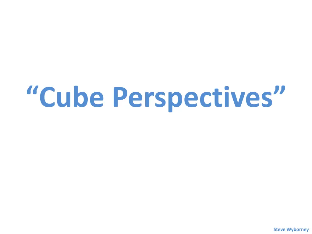 cube perspectives