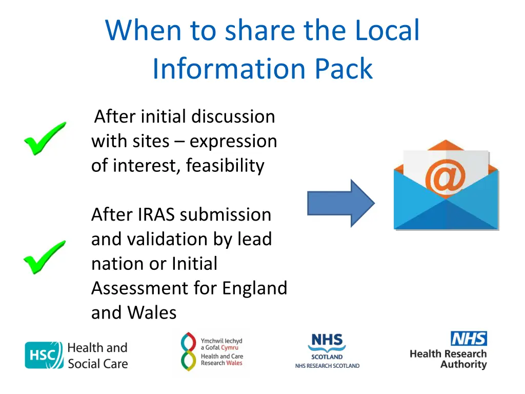 when to share the local information pack