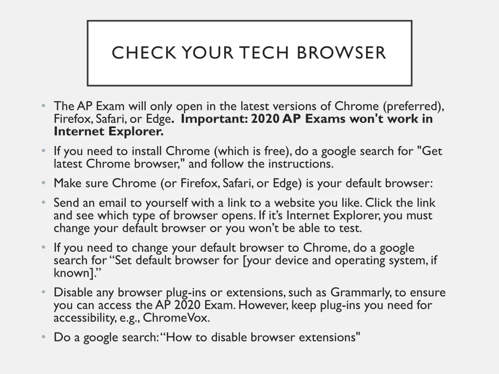 check your tech browser