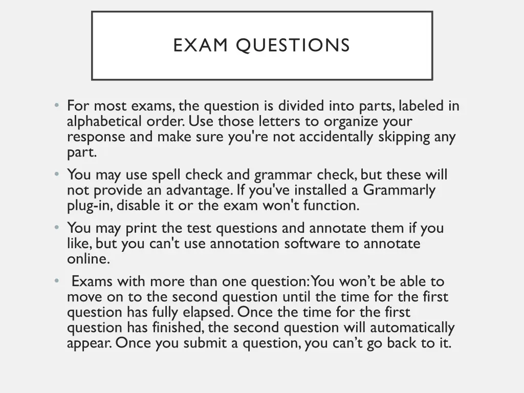 exam questions