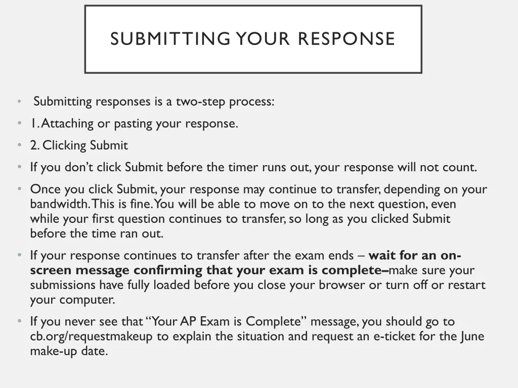 submitting your response