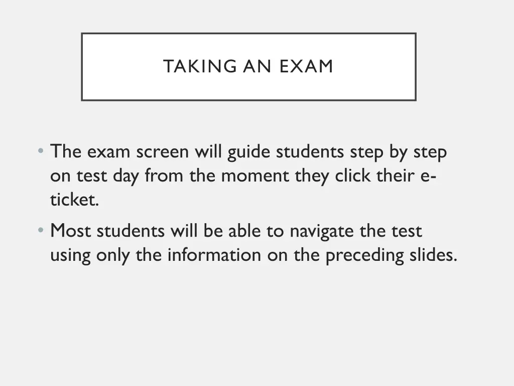 taking an exam