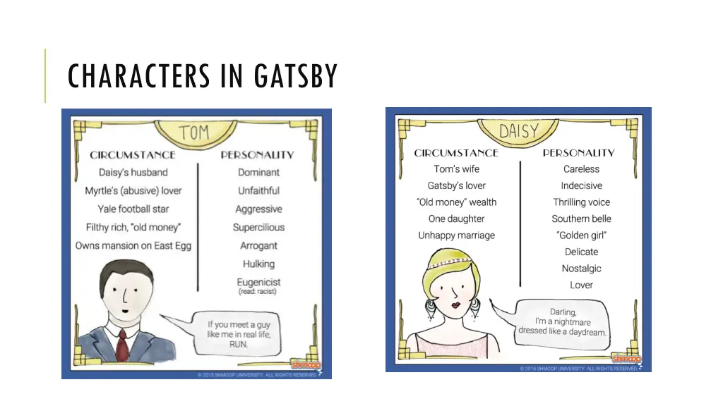 characters in gatsby 1