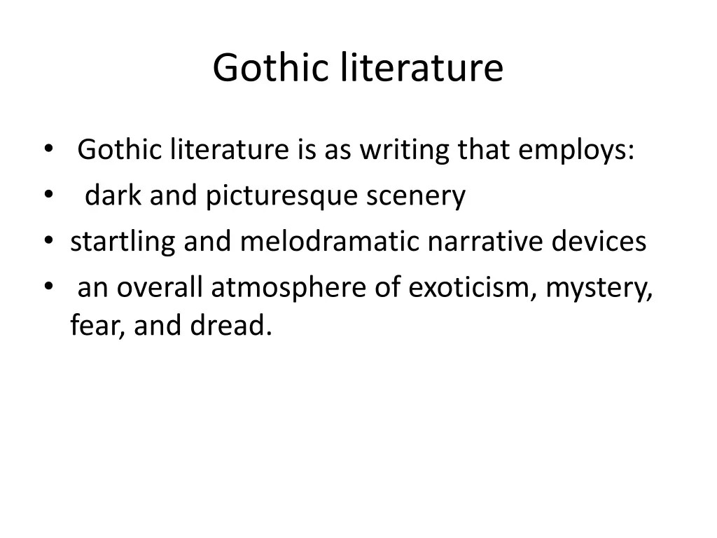 gothic literature