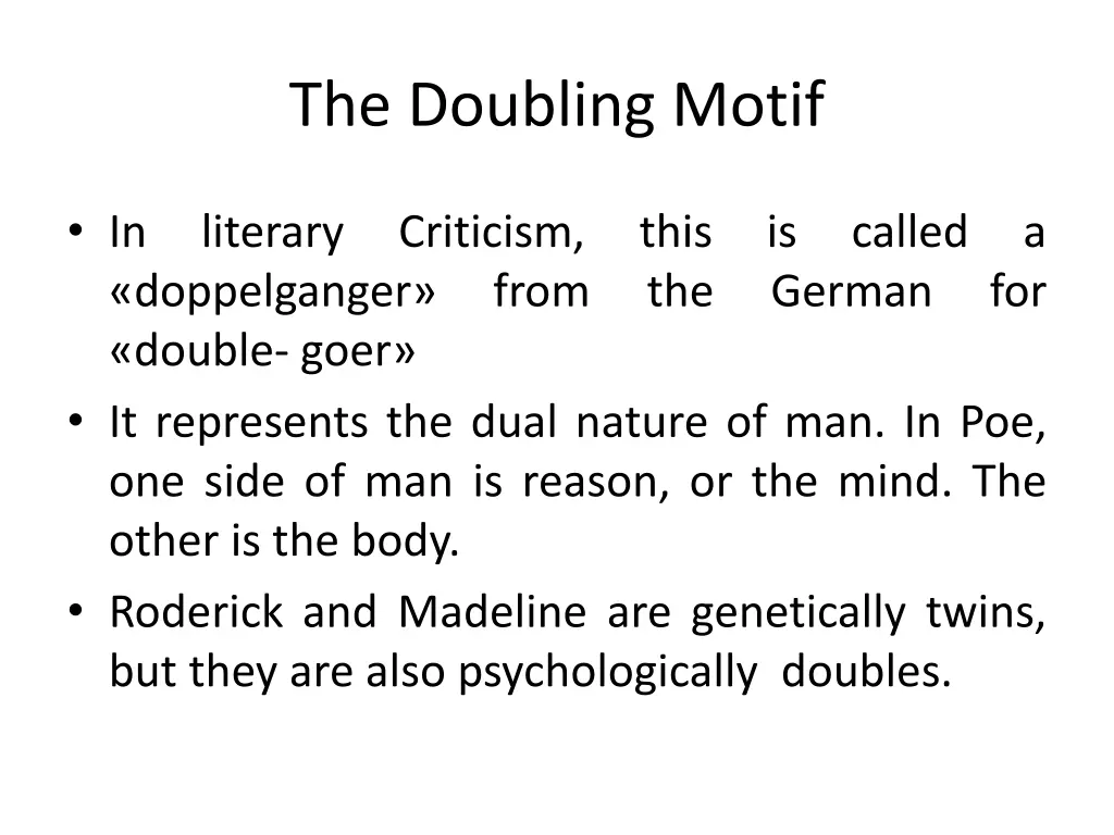 the doubling motif