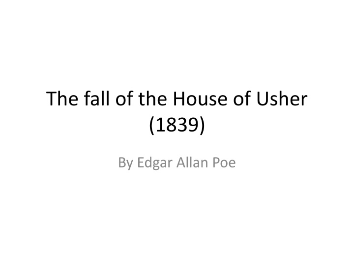 the fall of the house of usher 1839