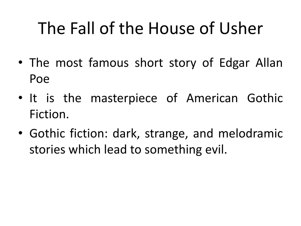 the fall of the house of usher