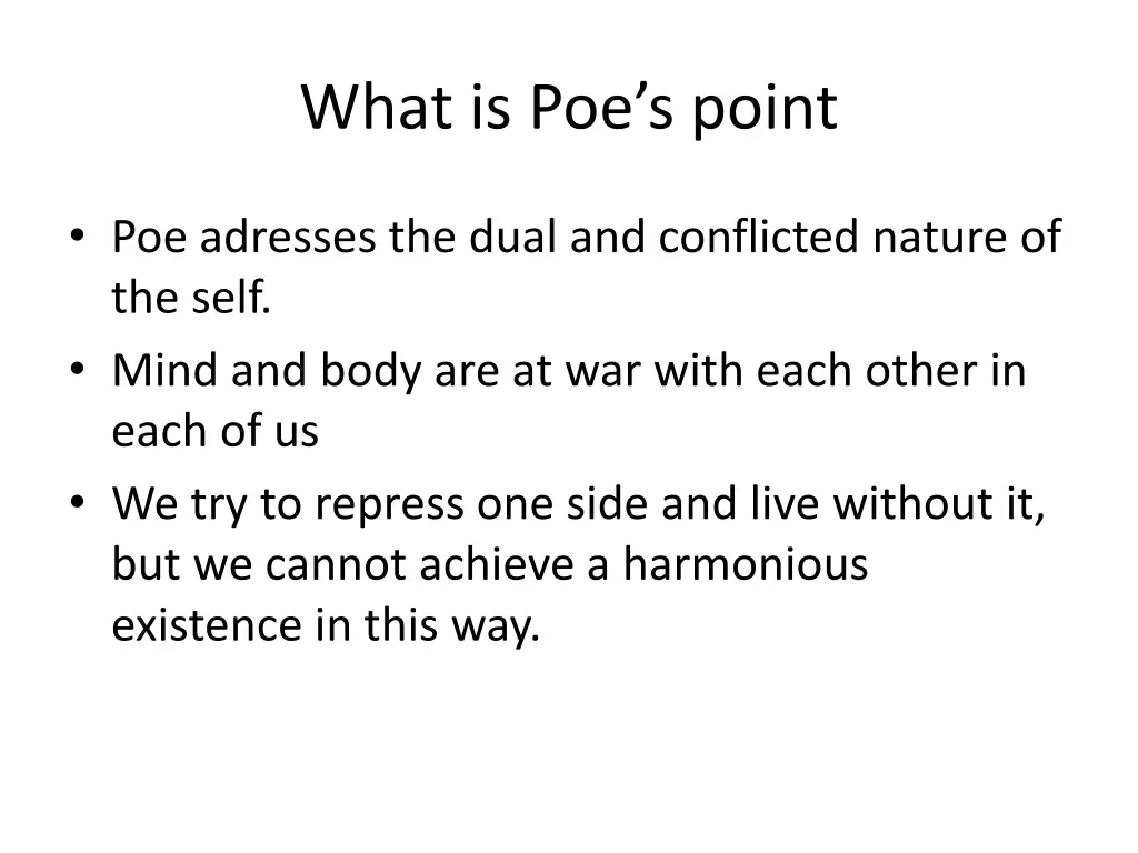 what is poe s point