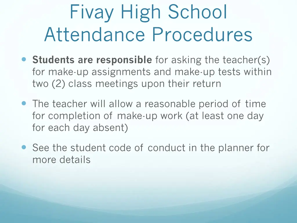 fivay high school attendance procedures 1