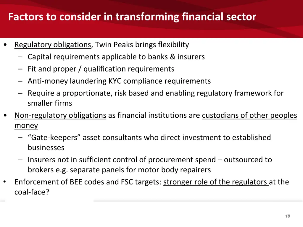 factors to consider in transforming financial