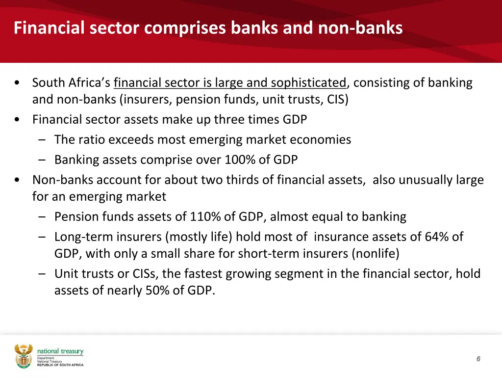 financial sector comprises banks and non banks