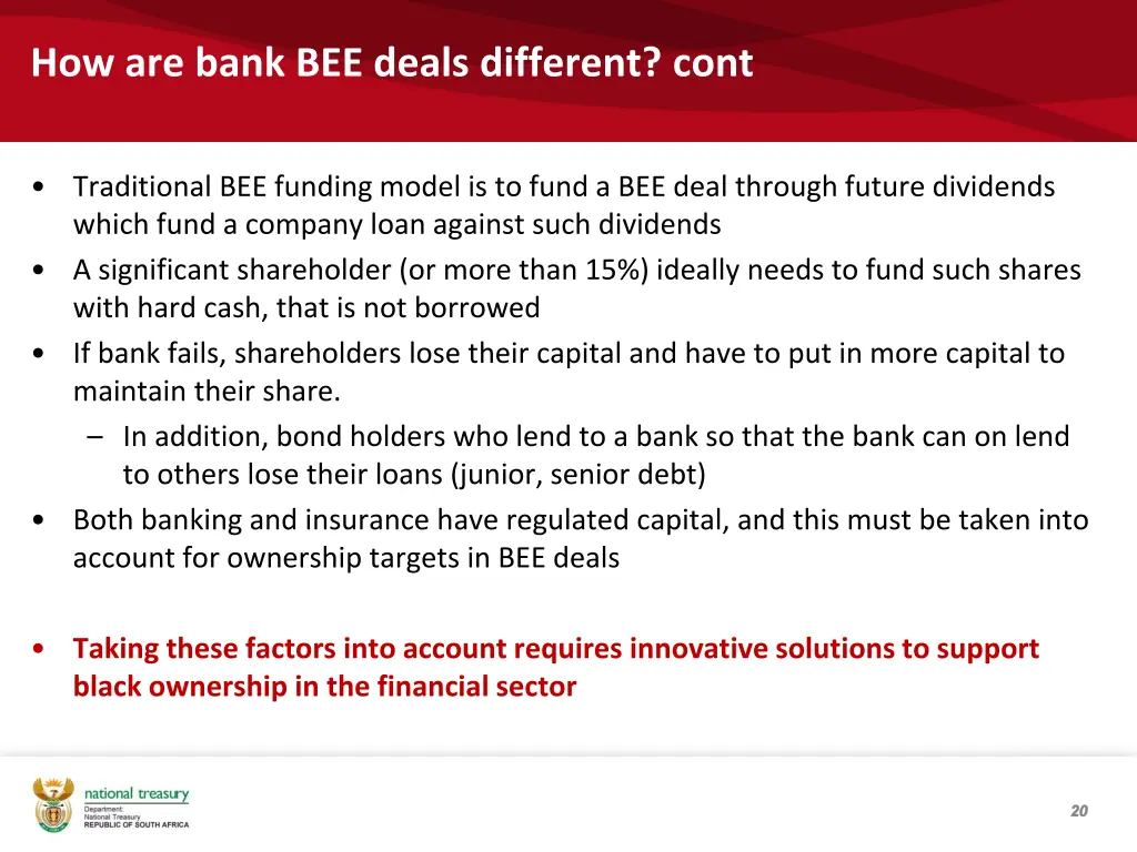 how are bank bee deals different cont