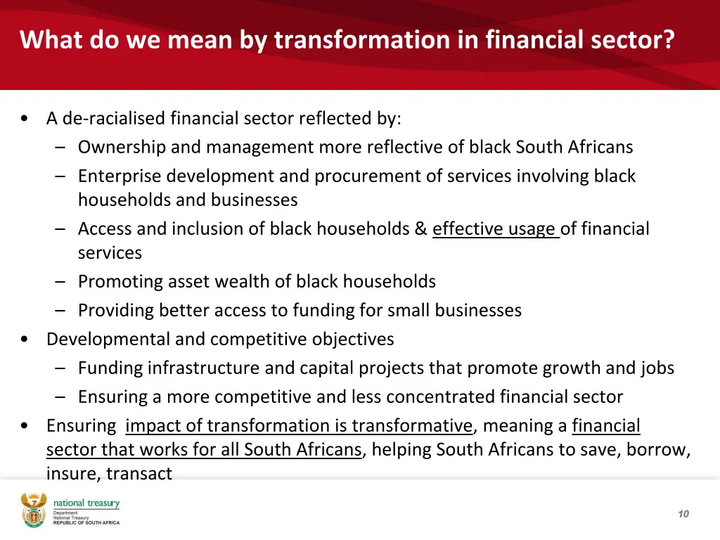 what do we mean by transformation in financial