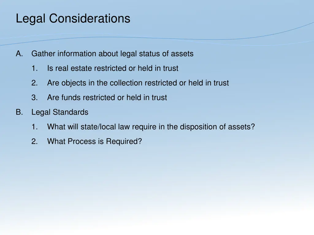 legal considerations