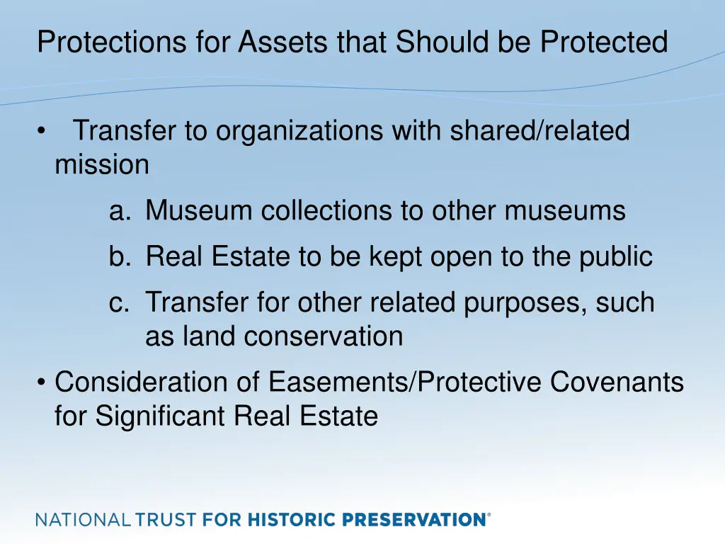 protections for assets that should be protected