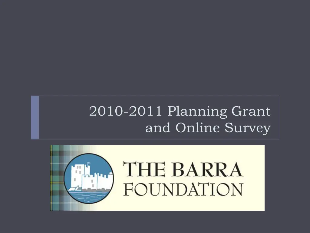 2010 2011 planning grant and online survey