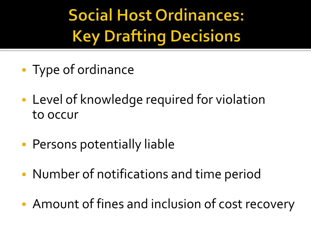 type of ordinance