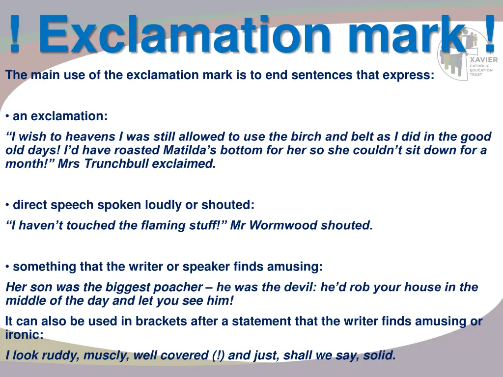 exclamation mark the main use of the exclamation