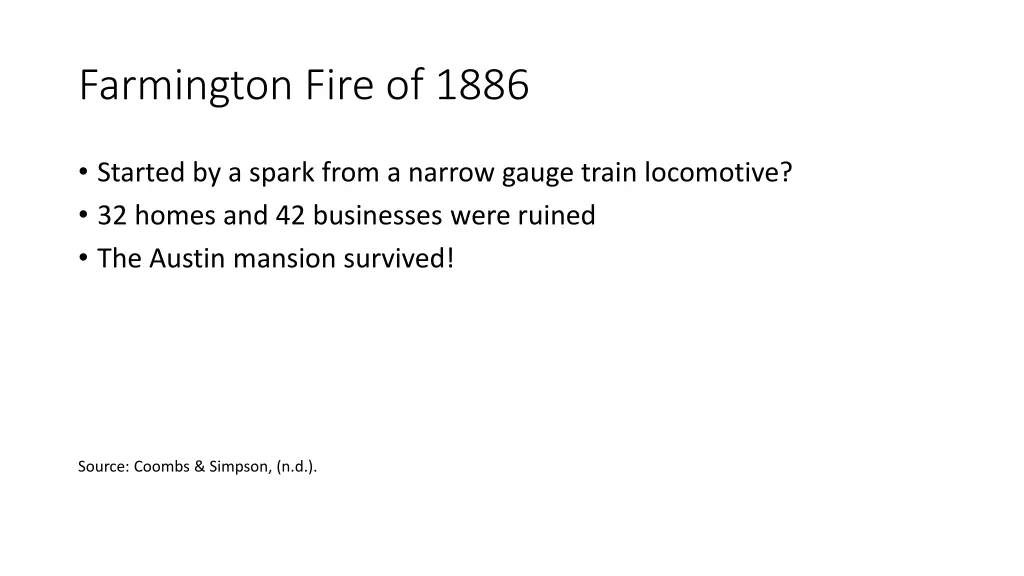 farmington fire of 1886