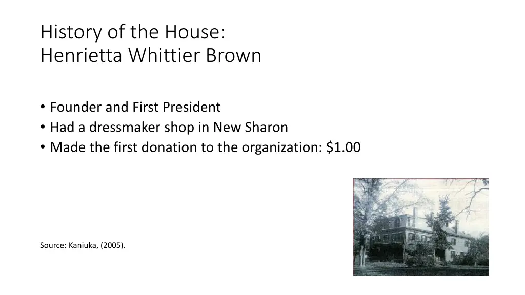 history of the house henrietta whittier brown