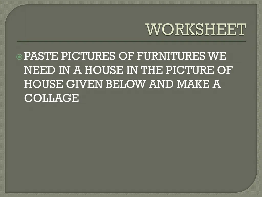 paste pictures of furnitures we need in a house