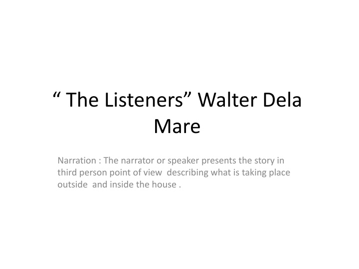 the listeners walter dela mare