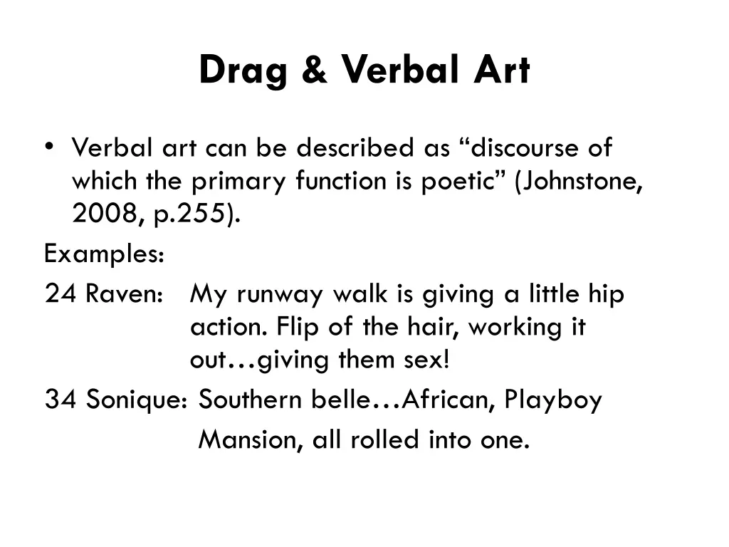 drag verbal art