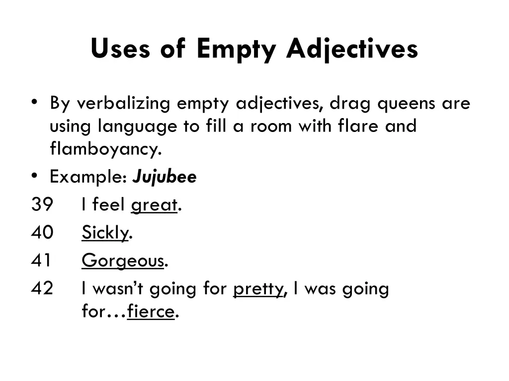 uses of empty adjectives