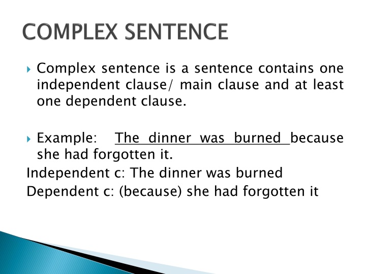 complex sentence is a sentence contains