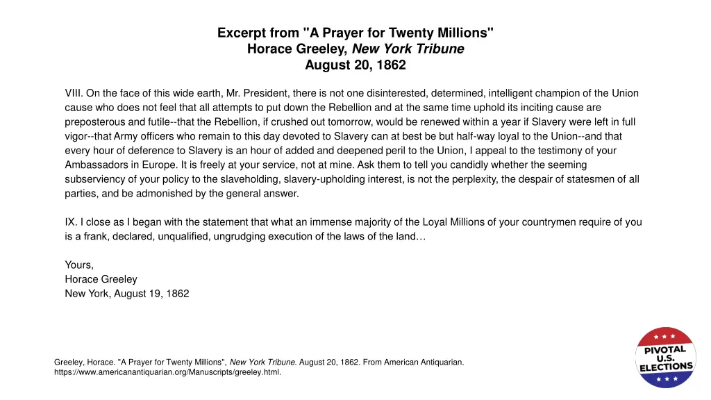 excerpt from a prayer for twenty millions horace 1