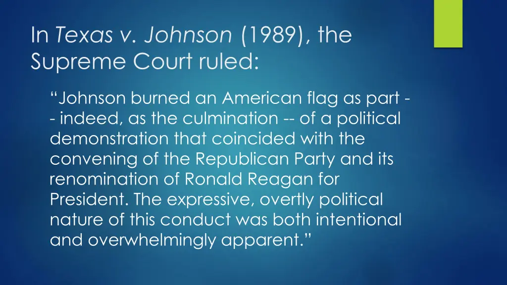 in texas v johnson 1989 the supreme court ruled 1