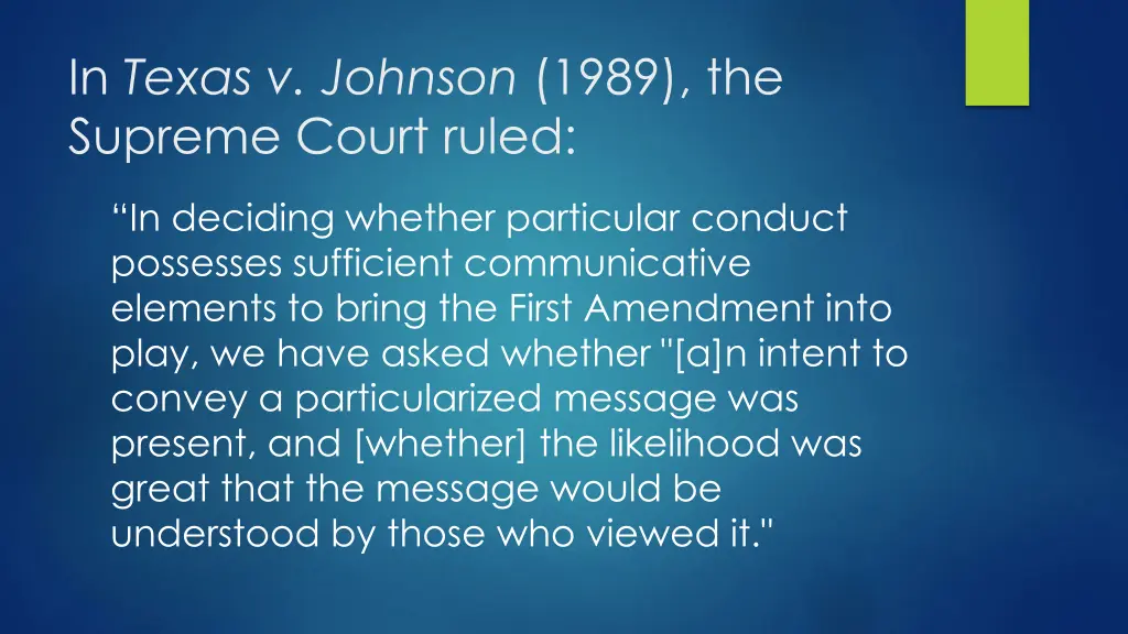 in texas v johnson 1989 the supreme court ruled