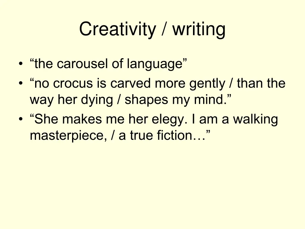 creativity writing