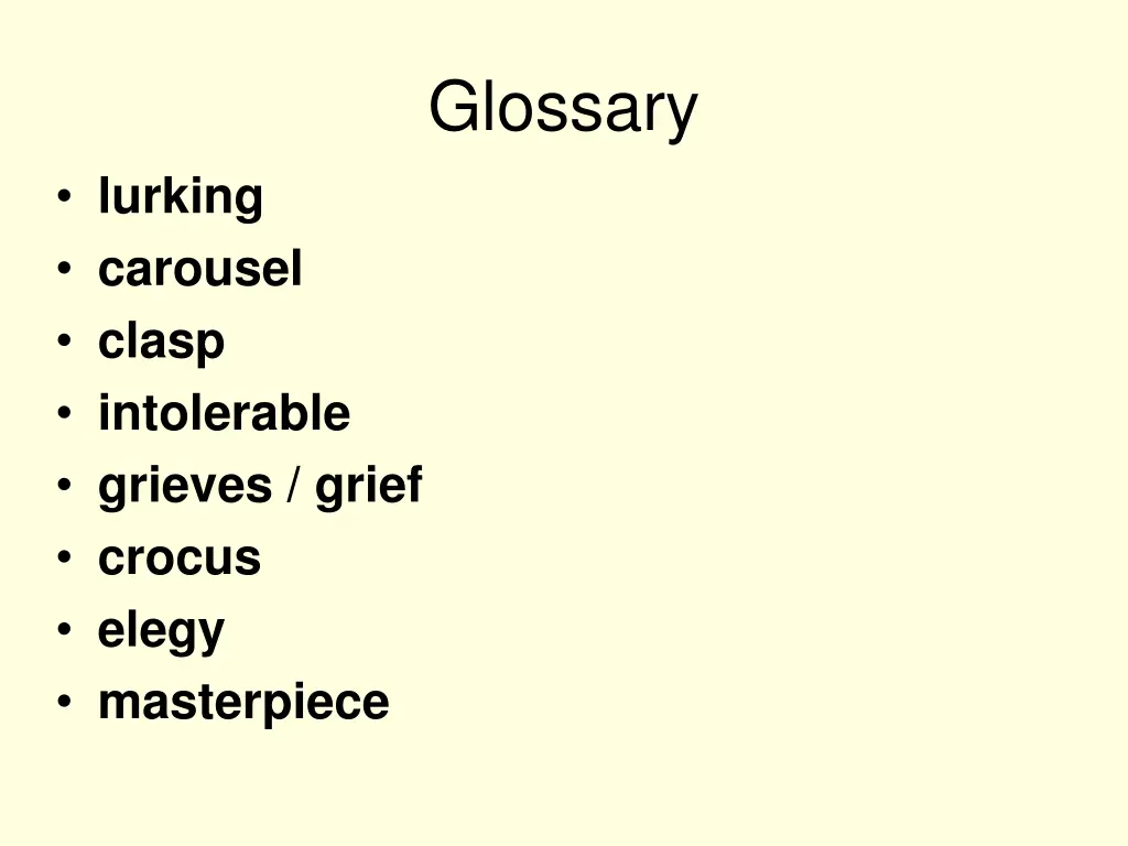 glossary