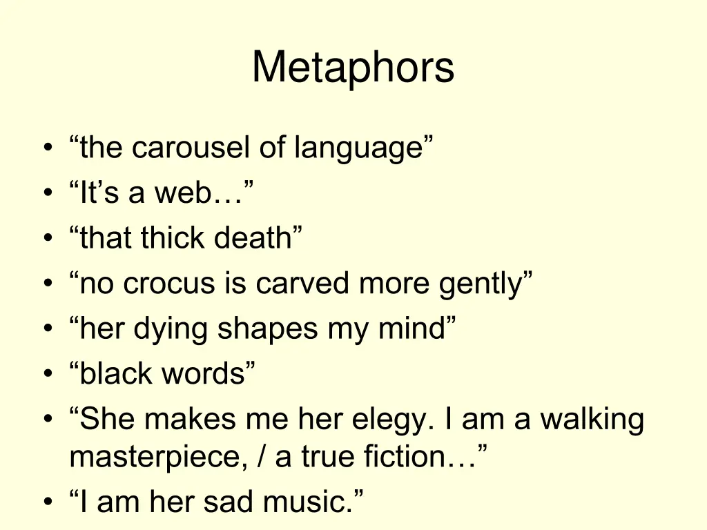 metaphors