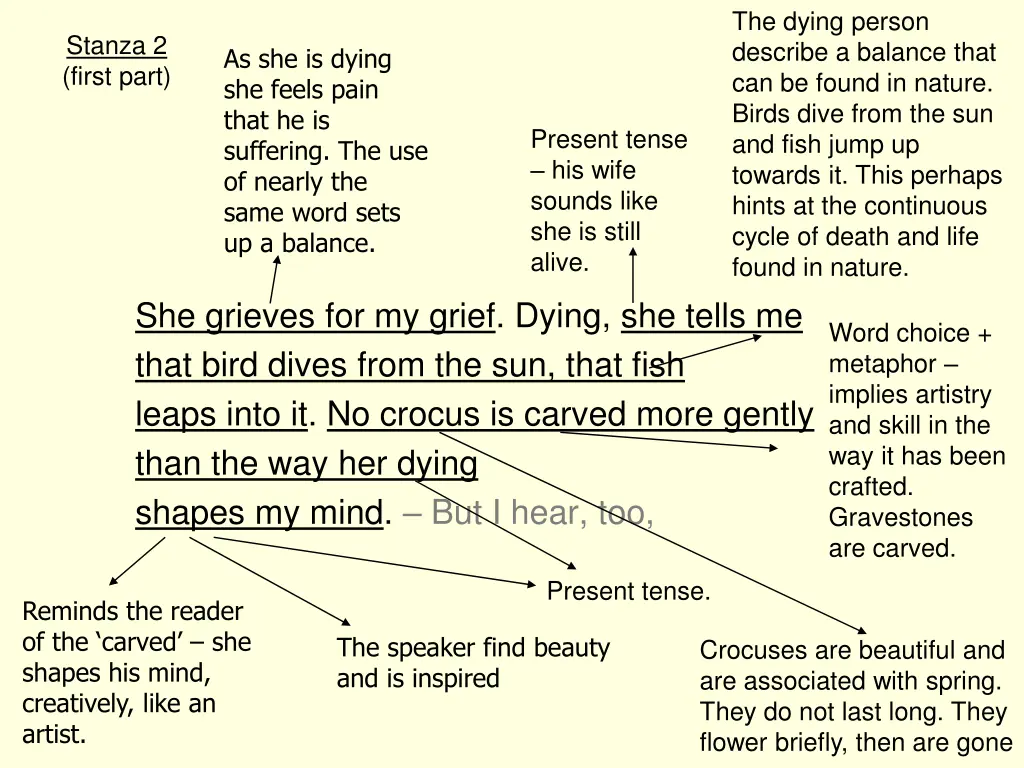 the dying person describe a balance that