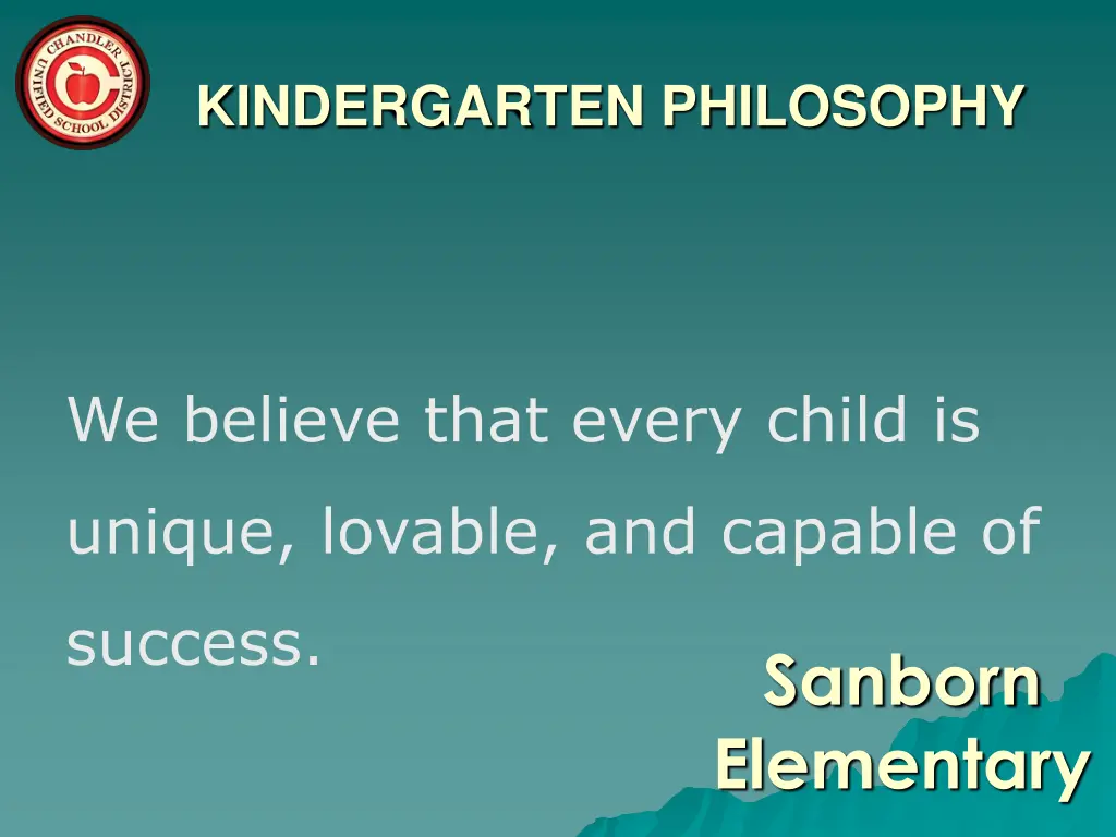 kindergarten philosophy