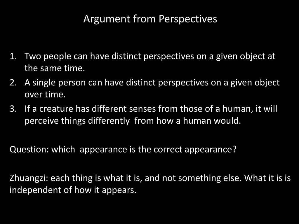 argument from perspectives