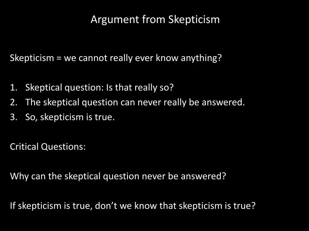 argument from skepticism