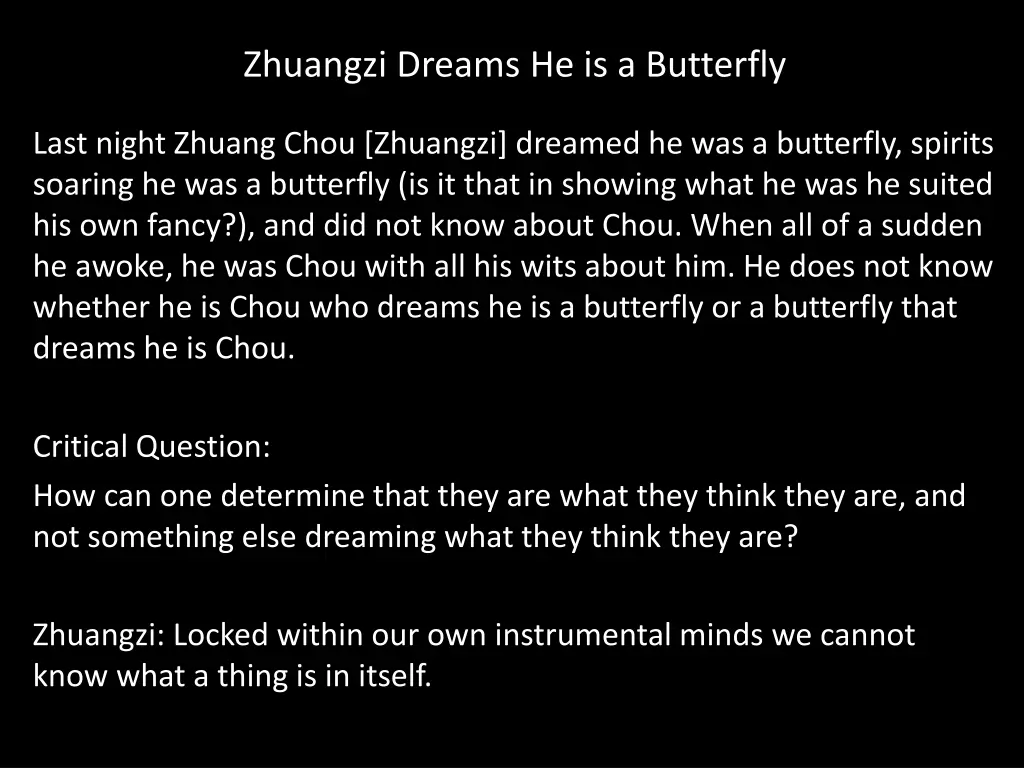 zhuangzi dreams he is a butterfly