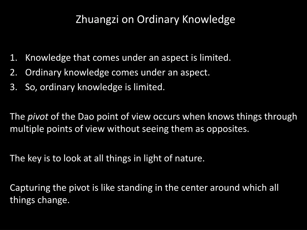 zhuangzi on ordinary knowledge