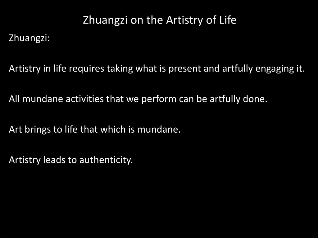 zhuangzi on the artistry of life 1