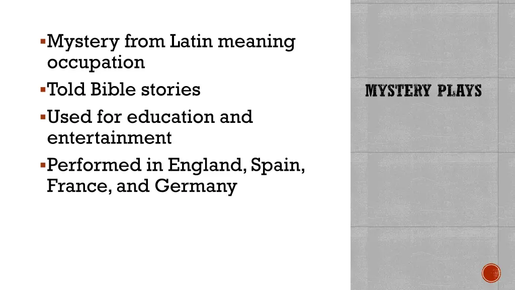 mystery from latin meaning occupation told bible