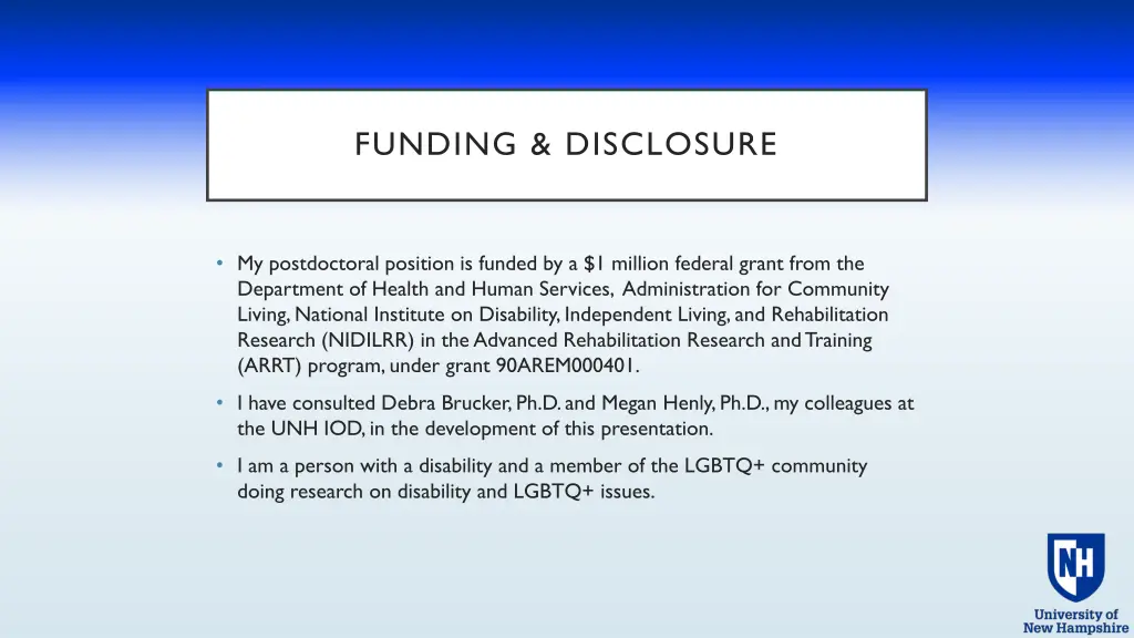 funding disclosure