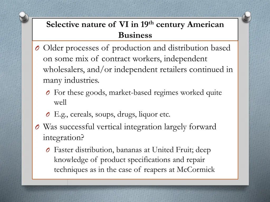 selective nature of vi in 19 th century american