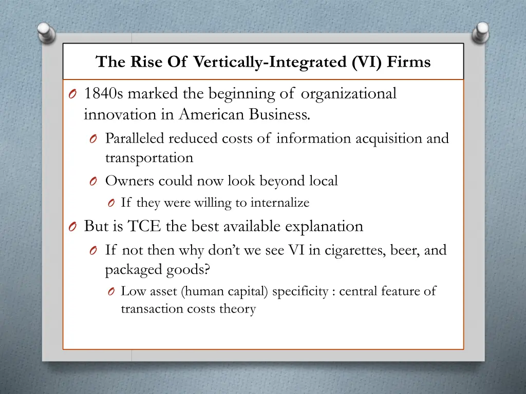 the rise of vertically integrated vi firms